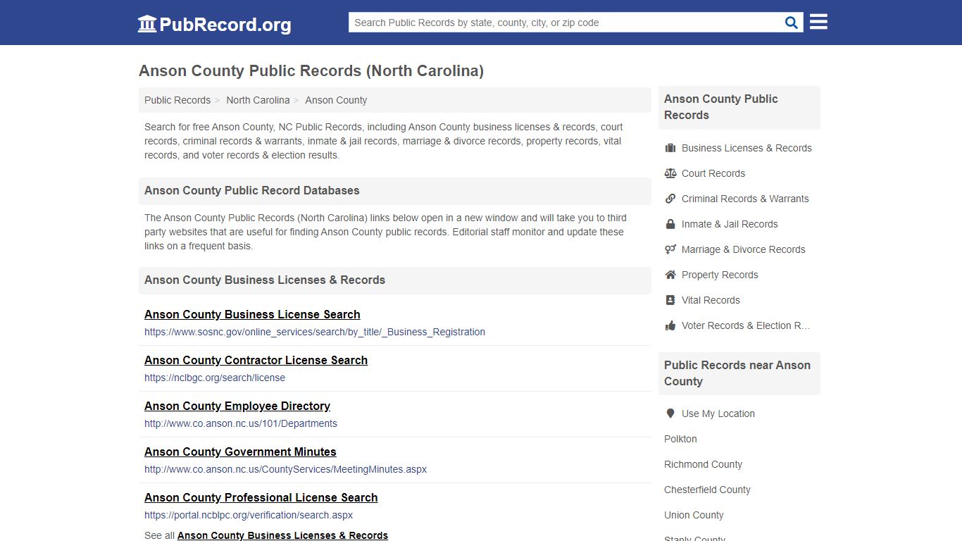 Anson County Public Records (North Carolina) - PubRecord.org